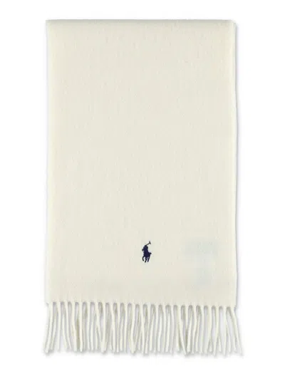 POLO RALPH LAUREN POLO RALPH LAUREN WOOL SCARF WITH FRINGE TRIM AND LOGO