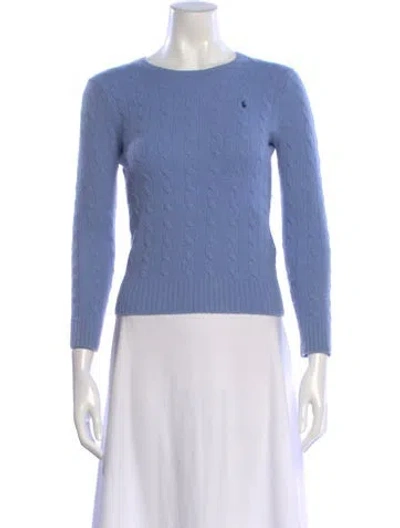 Pre-owned Polo Ralph Lauren Wool Scoop Neck Sweater In Blue