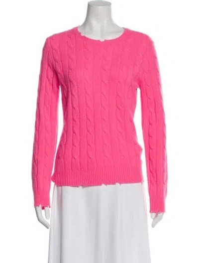 Pre-owned Polo Ralph Lauren Wool Scoop Neck Sweater In Pink