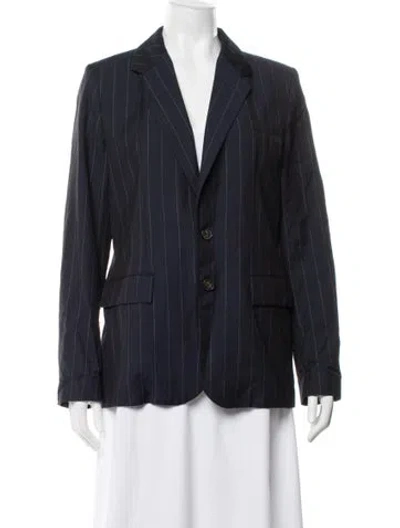 Pre-owned Polo Ralph Lauren Wool Striped Blazer In Blue