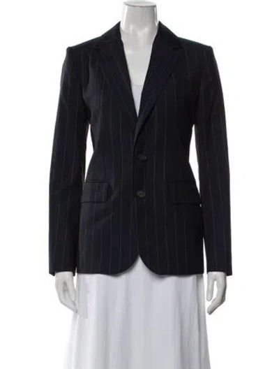 Pre-owned Polo Ralph Lauren Wool Striped Blazer W/ Tags In Blue