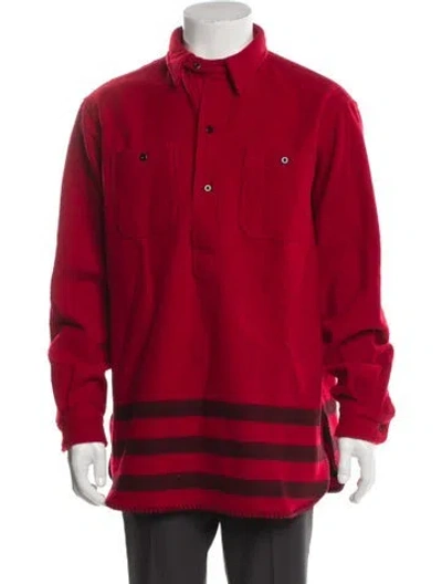 Pre-owned Polo Ralph Lauren Wool Striped Jacket In Red