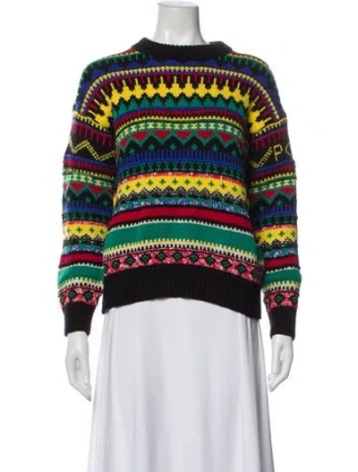 Pre-owned Polo Ralph Lauren Wool Striped Sweater In Black