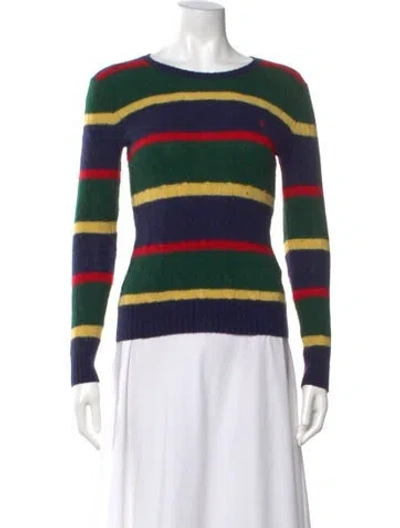 Pre-owned Polo Ralph Lauren Wool Striped Sweater In Blue