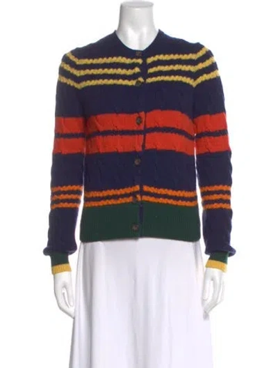 Pre-owned Polo Ralph Lauren Wool Striped Sweater In Blue