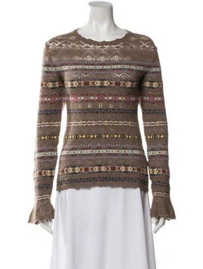 Pre-owned Polo Ralph Lauren Wool Striped Sweater In Brown
