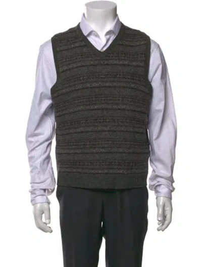 Pre-owned Polo Ralph Lauren Wool Striped Sweater Vest In Multicolor
