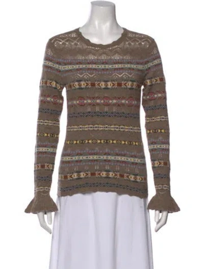 Pre-owned Polo Ralph Lauren Wool Striped Sweater In White