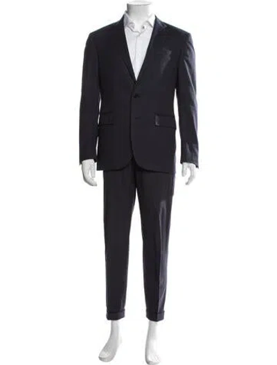 Pre-owned Polo Ralph Lauren Wool Striped Two-piece Suit Vest In Blue