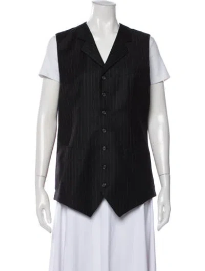 Pre-owned Polo Ralph Lauren Wool Striped Vest In Black