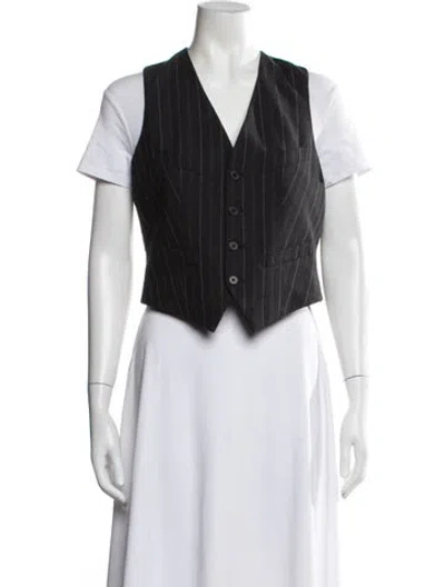 Pre-owned Polo Ralph Lauren Wool Striped Vest In Black