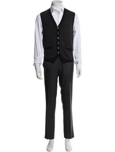 Pre-owned Polo Ralph Lauren Wool Striped Vest In Black