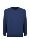 Polo Ralph Lauren Navy Blue Fine Knit Crew Neck Sweater In Blu Melange