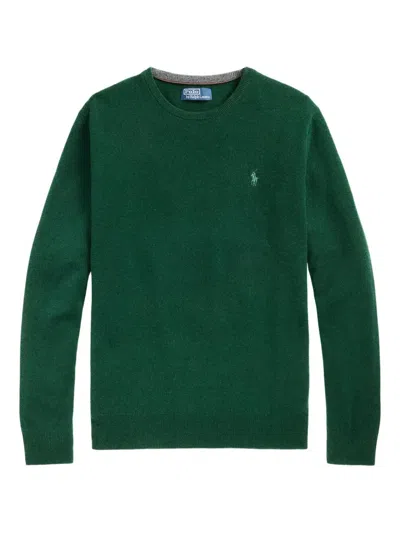 Polo Ralph Lauren Wool Sweater With A Crew Neck Design In Green