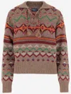 Polo Ralph Lauren Wool Sweater With Geometric Pattern In Brown