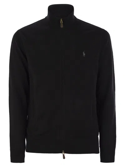 Polo Ralph Lauren Wool Sweater With Zip In Burgundy