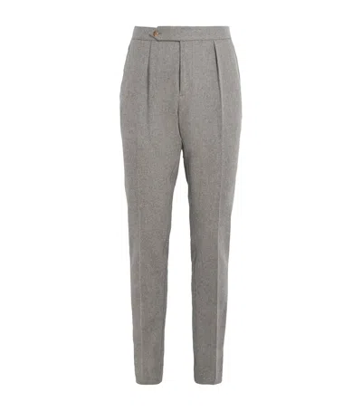 Polo Ralph Lauren Wool Tailored Trousers In Gray