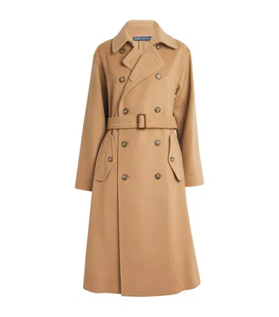 Polo Ralph Lauren Wool Trench Coat In Beige