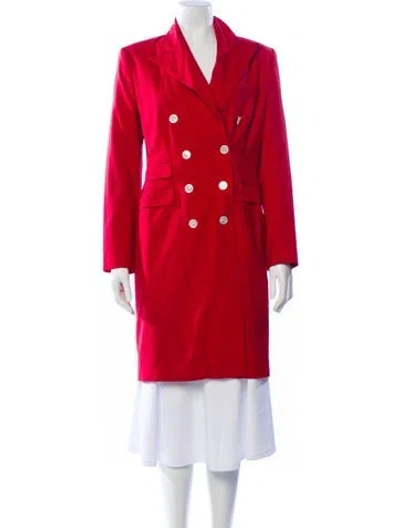 Pre-owned Polo Ralph Lauren Wool Trench Coat In Red
