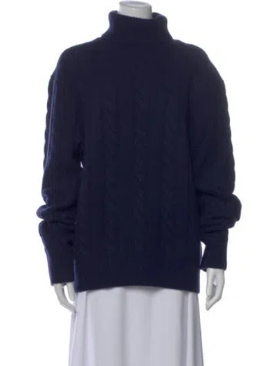 Pre-owned Polo Ralph Lauren Wool Turtleneck Sweater In Black