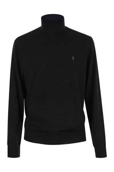Polo Ralph Lauren Wool Turtleneck Sweater In Black