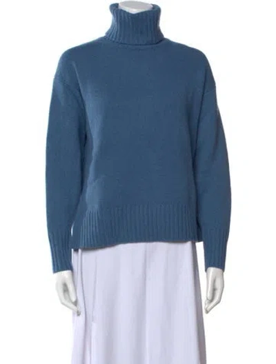 Pre-owned Polo Ralph Lauren Wool Turtleneck Sweater In Blue