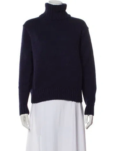 Pre-owned Polo Ralph Lauren Wool Turtleneck Sweater In Blue