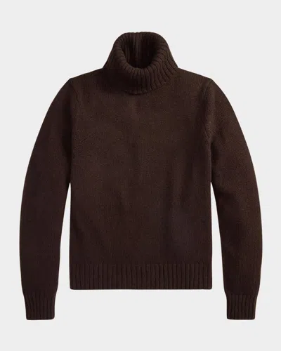 Polo Ralph Lauren Wool Turtleneck Sweater In Brown