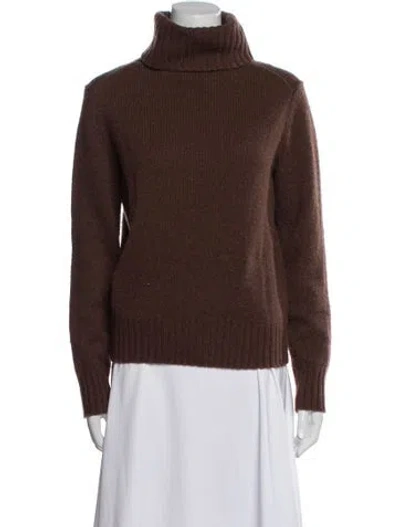 Pre-owned Polo Ralph Lauren Wool Turtleneck Sweater In Brown