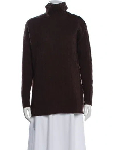 Pre-owned Polo Ralph Lauren Wool Turtleneck Sweater In Brown