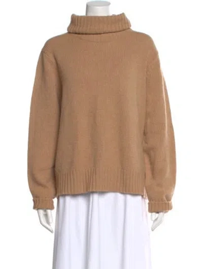 Pre-owned Polo Ralph Lauren Wool Turtleneck Sweater In Brown