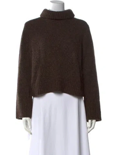 Pre-owned Polo Ralph Lauren Wool Turtleneck Sweater In Brown