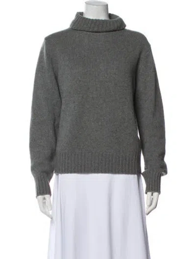 Pre-owned Polo Ralph Lauren Wool Turtleneck Sweater In Gray