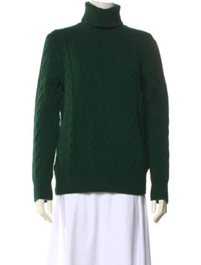 Pre-owned Polo Ralph Lauren Wool Turtleneck Sweater In Green