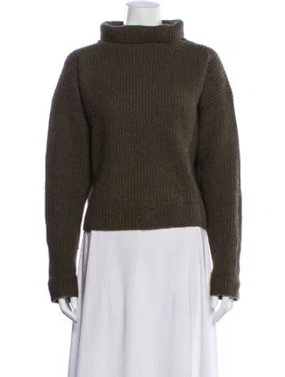 Pre-owned Polo Ralph Lauren Wool Turtleneck Sweater In Green