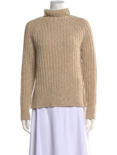 Pre-owned Polo Ralph Lauren Wool Turtleneck Sweater In Neutral