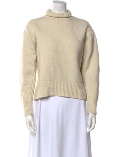 Pre-owned Polo Ralph Lauren Wool Turtleneck Sweater In Neutral