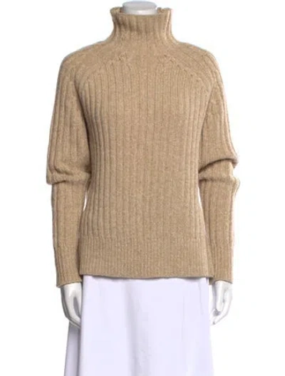 Pre-owned Polo Ralph Lauren Wool Turtleneck Sweater In Neutral