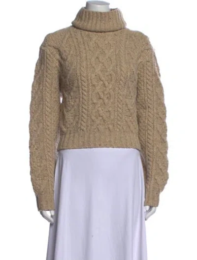 Pre-owned Polo Ralph Lauren Wool Turtleneck Sweater In Neutral