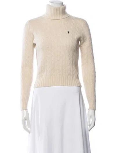 Pre-owned Polo Ralph Lauren Wool Turtleneck Sweater In Neutral