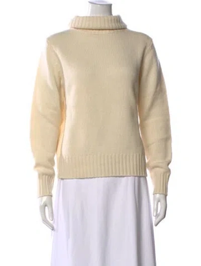 Pre-owned Polo Ralph Lauren Wool Turtleneck Sweater In Neutrals