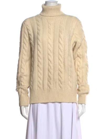 Pre-owned Polo Ralph Lauren Wool Turtleneck Sweater In Neutrals