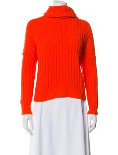 Pre-owned Polo Ralph Lauren Wool Turtleneck Sweater In Orange