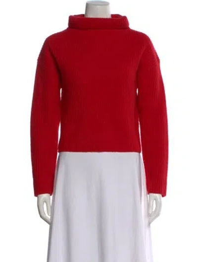 Pre-owned Polo Ralph Lauren Wool Turtleneck Sweater In Red