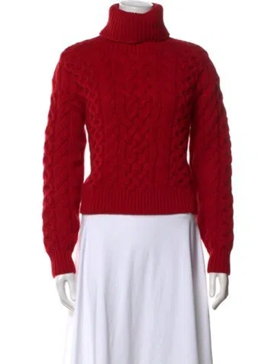 Pre-owned Polo Ralph Lauren Wool Turtleneck Sweater In Red