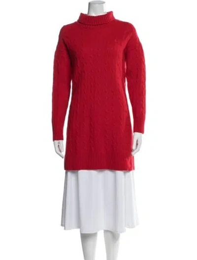 Pre-owned Polo Ralph Lauren Wool Turtleneck Sweater In Red