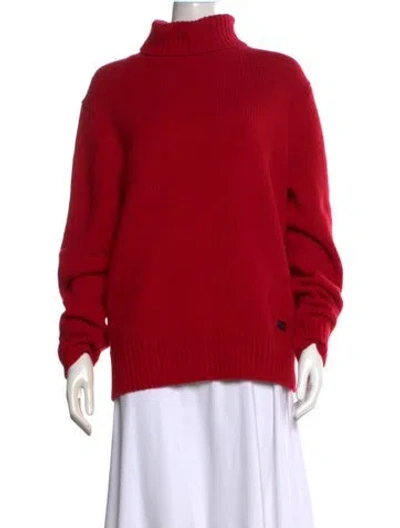Pre-owned Polo Ralph Lauren Wool Turtleneck Sweater In Red