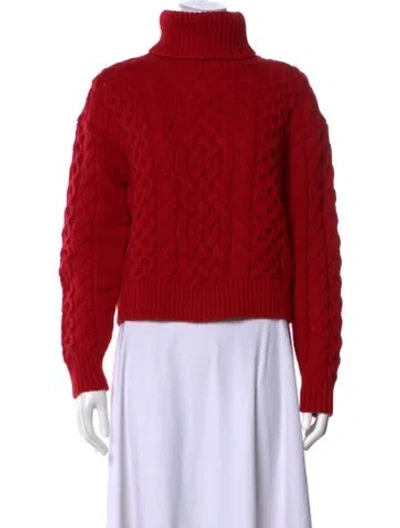 Pre-owned Polo Ralph Lauren Wool Turtleneck Sweater In Red