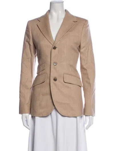 Pre-owned Polo Ralph Lauren Wool Tweed Pattern Blazer In Brown