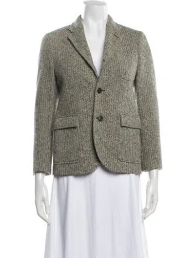 Pre-owned Polo Ralph Lauren Wool Tweed Pattern Blazer In Brown/neutrals